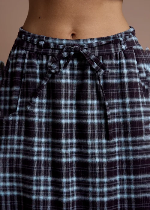 Neon Rose Navy Check Midaxi Co-Ord Skirt - XS Image 3
