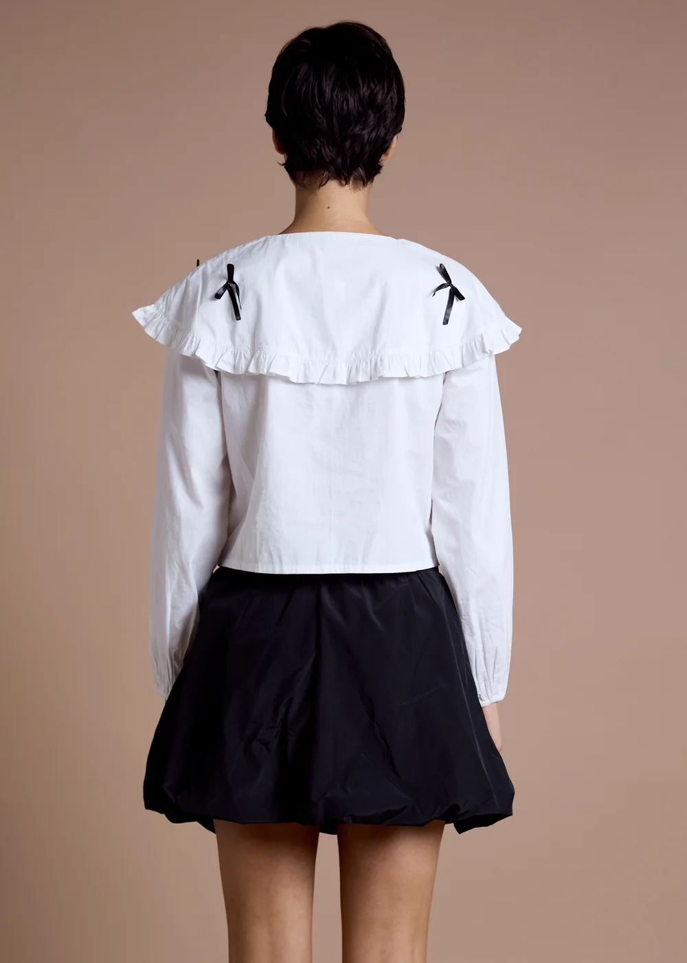 Neon Rose White Cotton Oversized Bow Detail Blouse - XL Image 2
