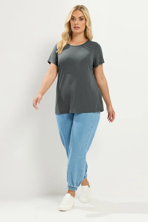 Yours 5 Pack Curve Navy Blue T-Shirts - 22-24 Image 2