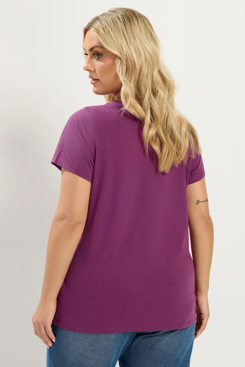 Yours 3 Pack Curve Purple & Blue Core T-Shirts - 22-24 Image 5