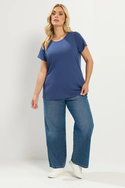Yours 3 Pack Curve Purple & Blue Core T-Shirts - 22-24 Image 4