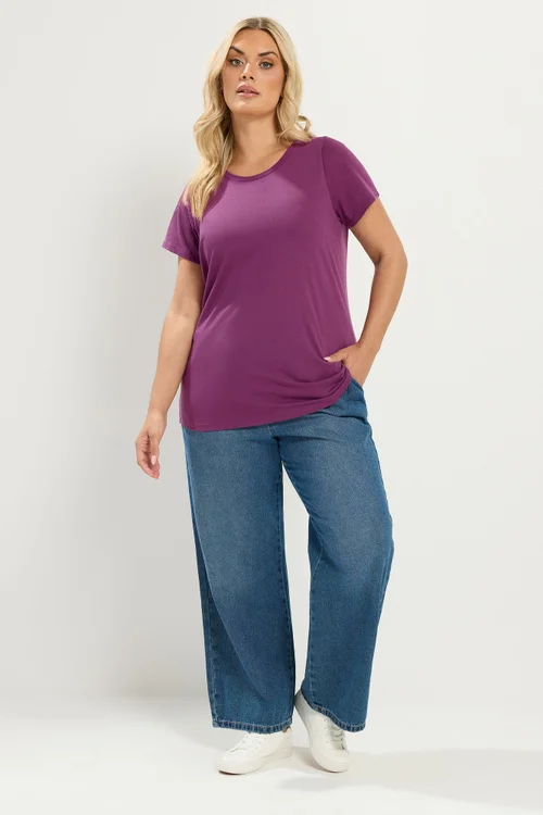 Yours 3 Pack Curve Purple & Blue Core T-Shirts - 22-24 Image 2