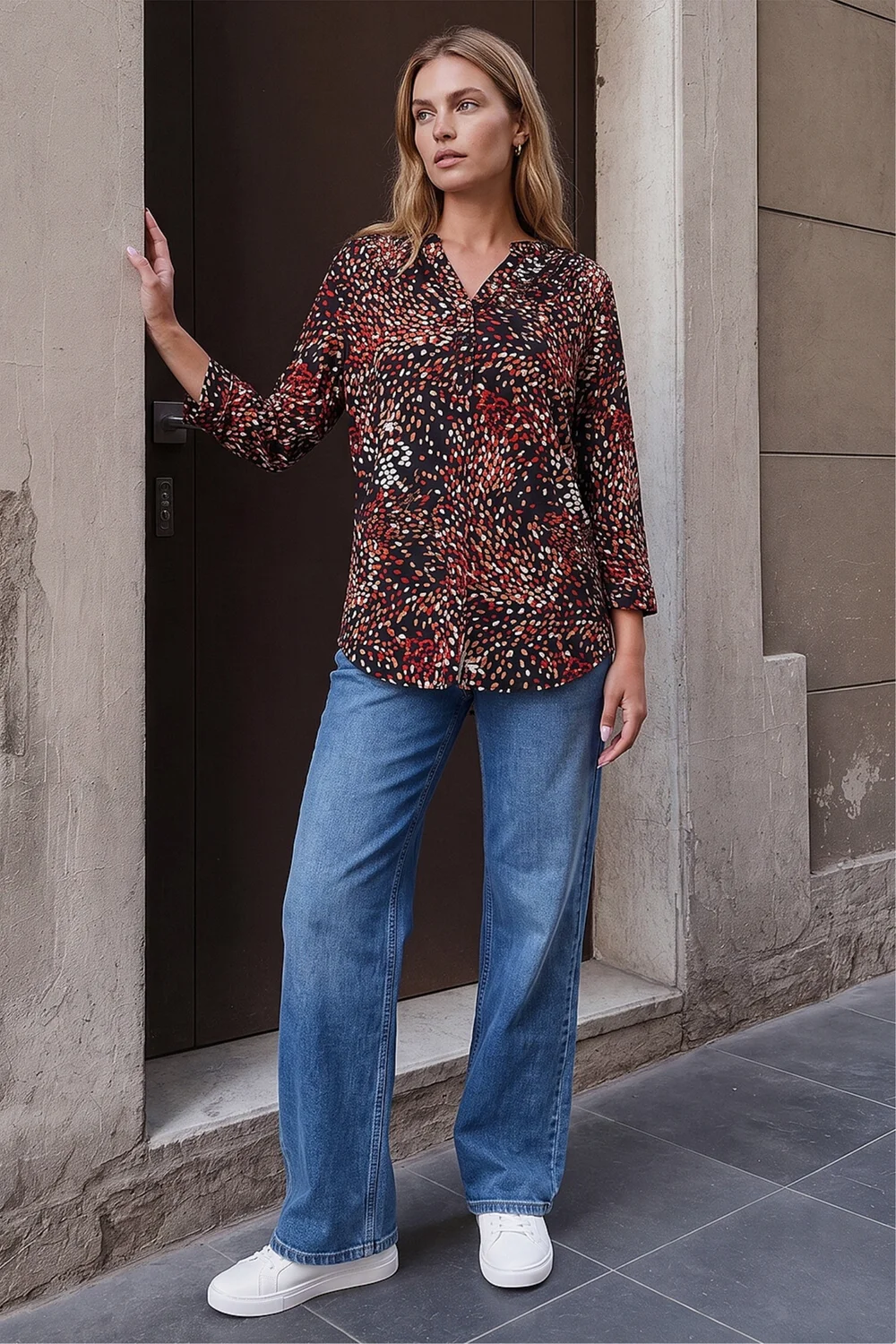 Roman Copper Abstract Puff Print Shirt - 10 Image 2