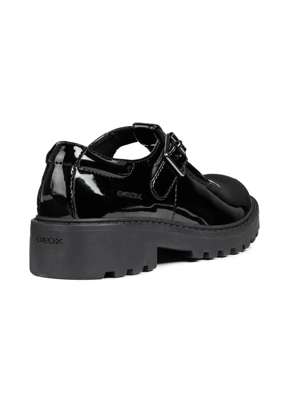 Geox Black Patent Girls J Casey G. E Buckle Shoe (Younger 10 - 12.5) - 11.5 Infants Image 3