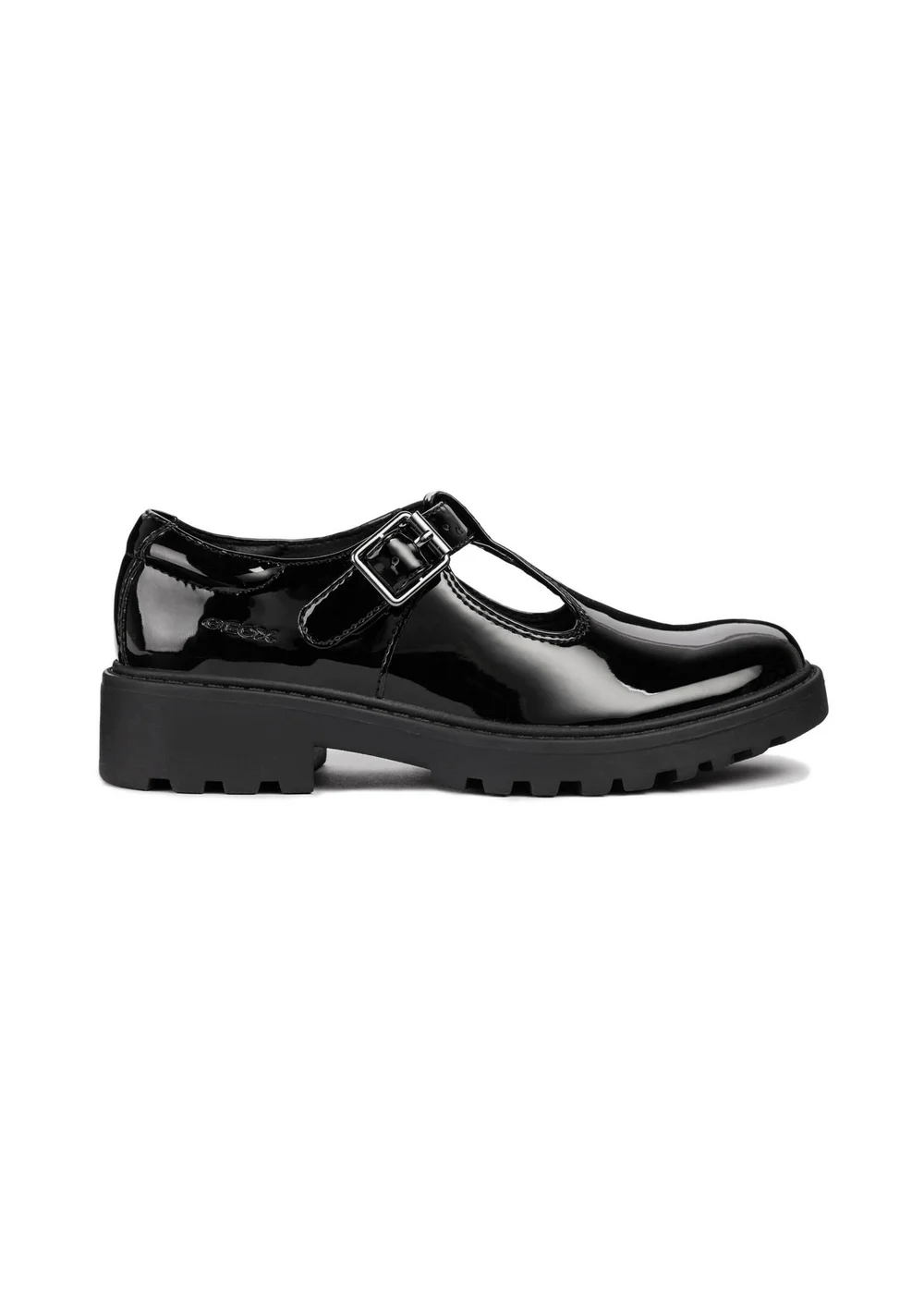 Geox Black Patent Girls J Casey G. E Buckle Shoe (Younger 10 - 12.5) - 11.5 Infants Image 1