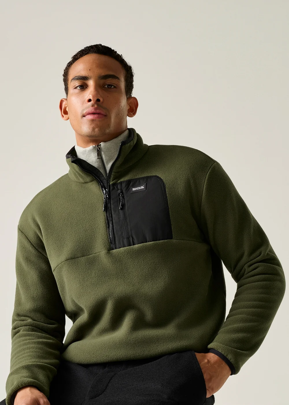 Regatta Khaki Frankie Half Zip Soft Fleece - 2XL Image 1