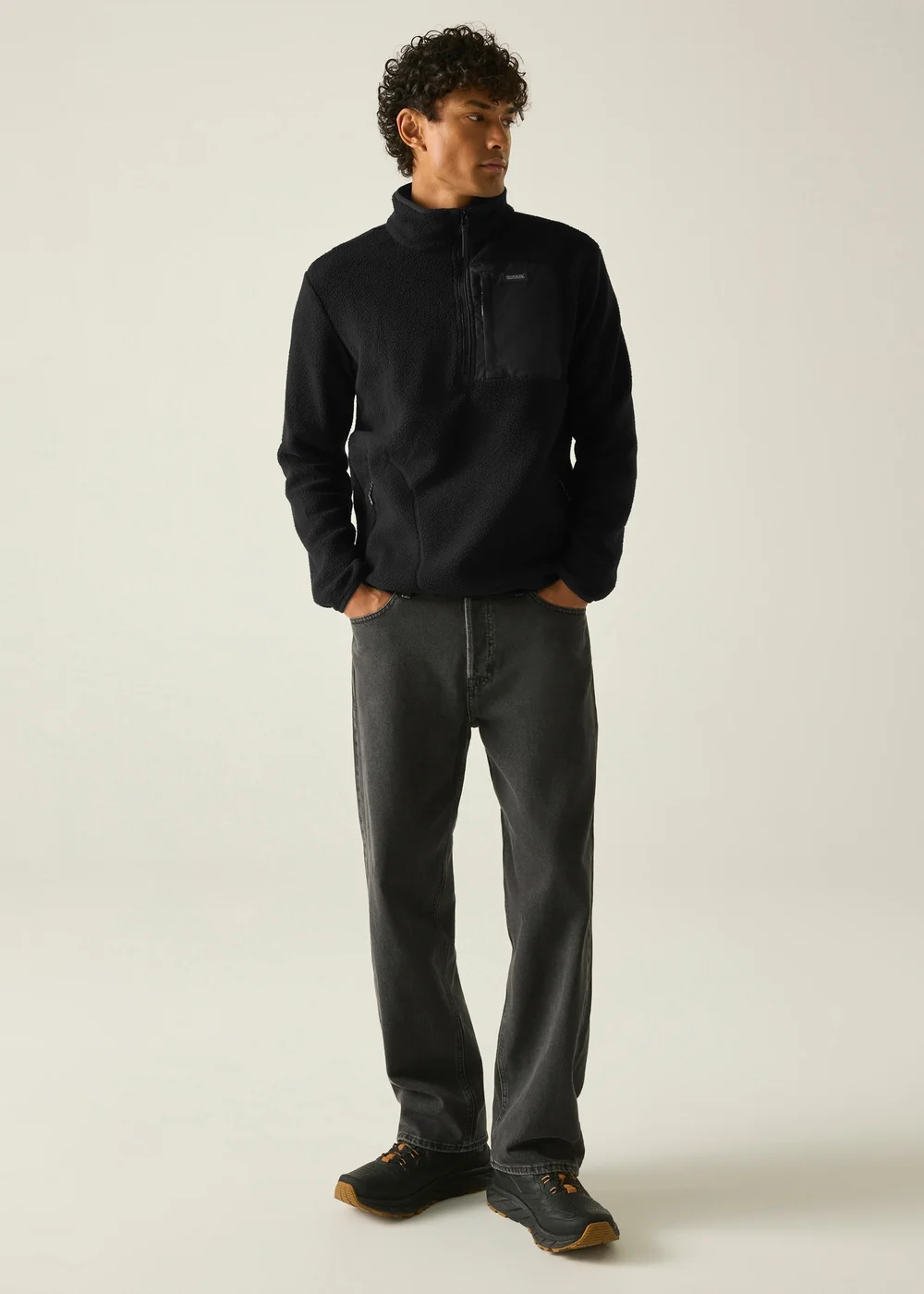 Regatta Black Frankie Borg Half Zip Lightweight Fleece - L Image 2