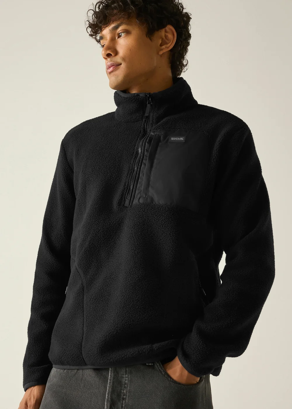Regatta Black Frankie Borg Half Zip Lightweight Fleece - L Image 4