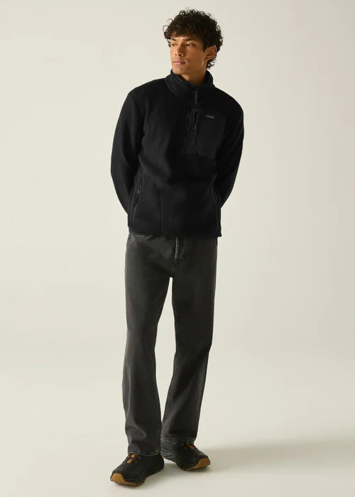 Regatta Black Frankie Borg Half Zip Lightweight Fleece - L Image 6