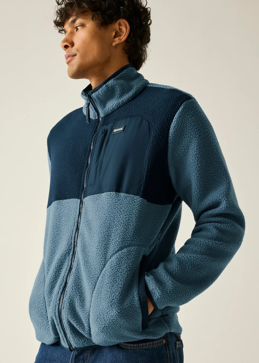 Regatta Grey/Navy Frankie Borg Colour Block Soft Fleece - S Image 4