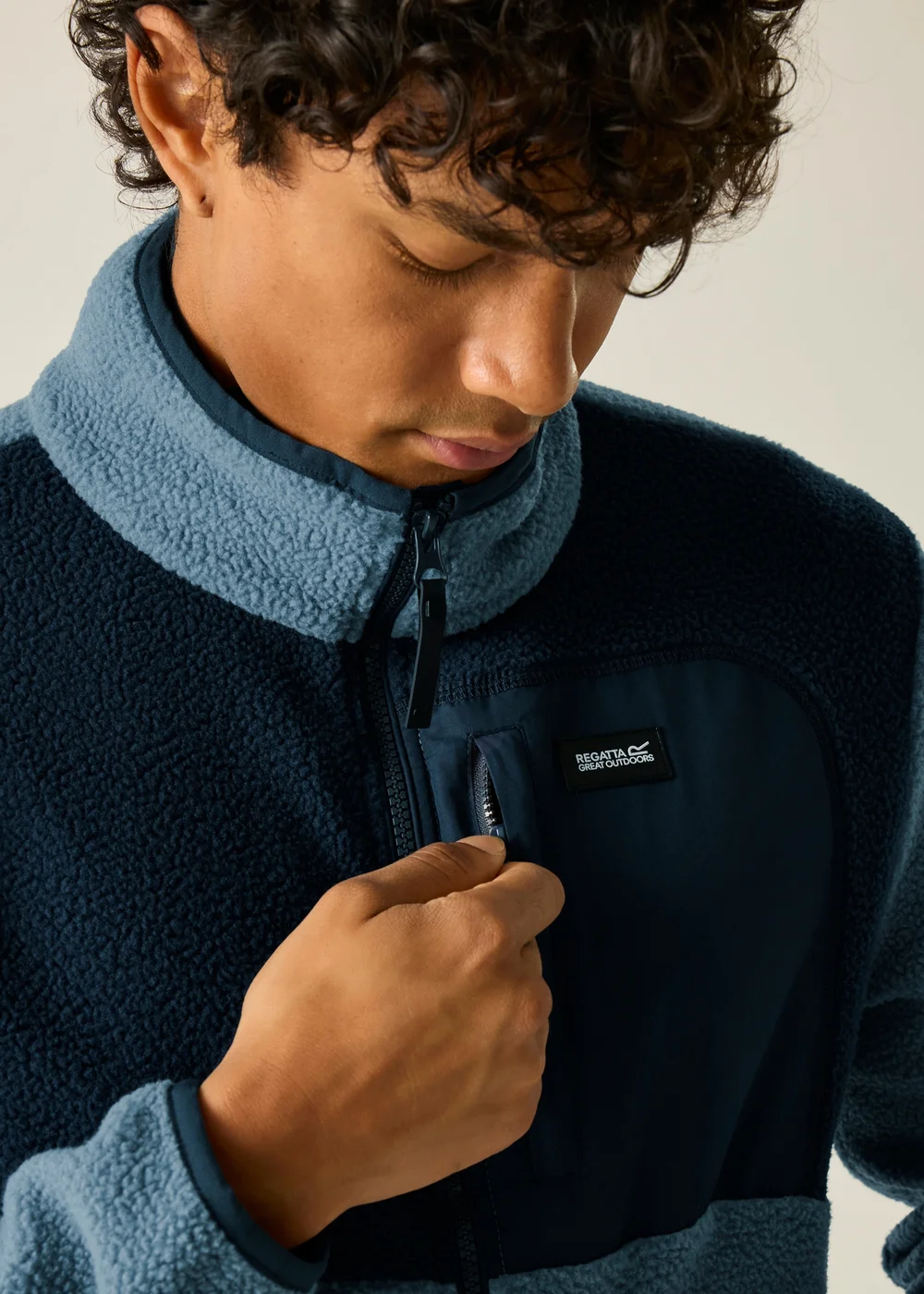 Regatta Grey/Navy Frankie Borg Colour Block Soft Fleece - S Image 5