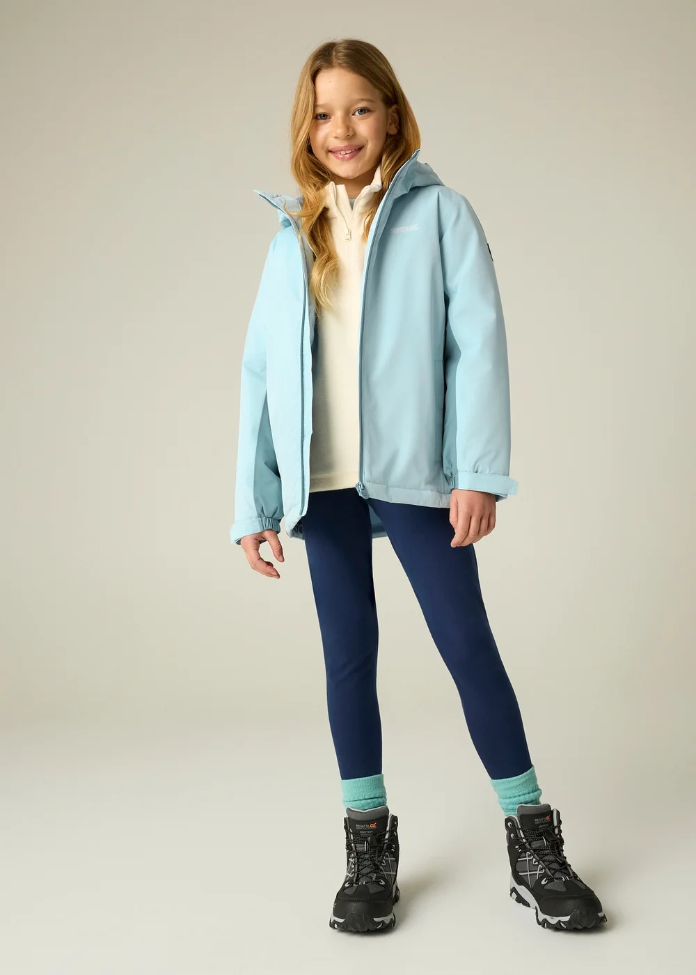 Regatta Light Blue Hurdle Isotex Waterproof Jacket (3-13 years) - 5-6 Yrs Image 3