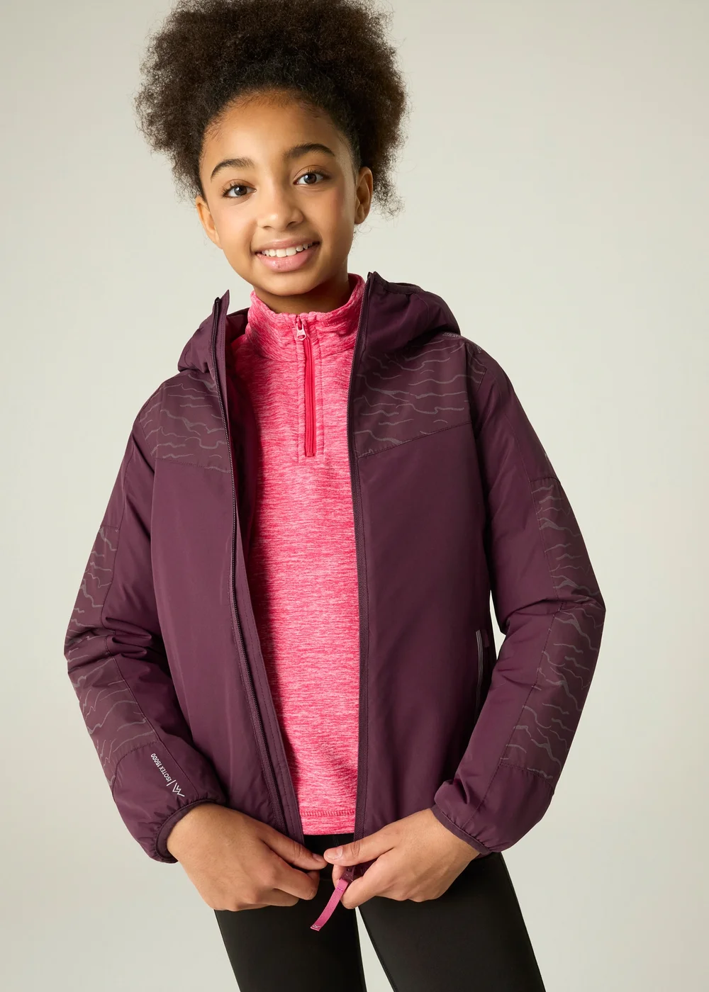 Regatta Aubergine Illuma Reflective Isotex Waterproof Jacket (3-13 years) - 13 Yrs Image 1
