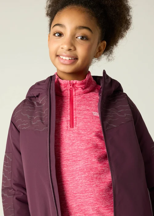 Regatta Aubergine Illuma Reflective Isotex Waterproof Jacket (3-13 years) - 13 Yrs Image 6