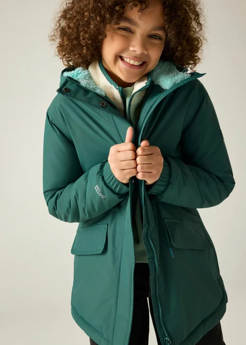 Regatta Green Vallina Junior Isotex Waterproof Jacket (3-13 years) - 5-6 Yrs Image 5