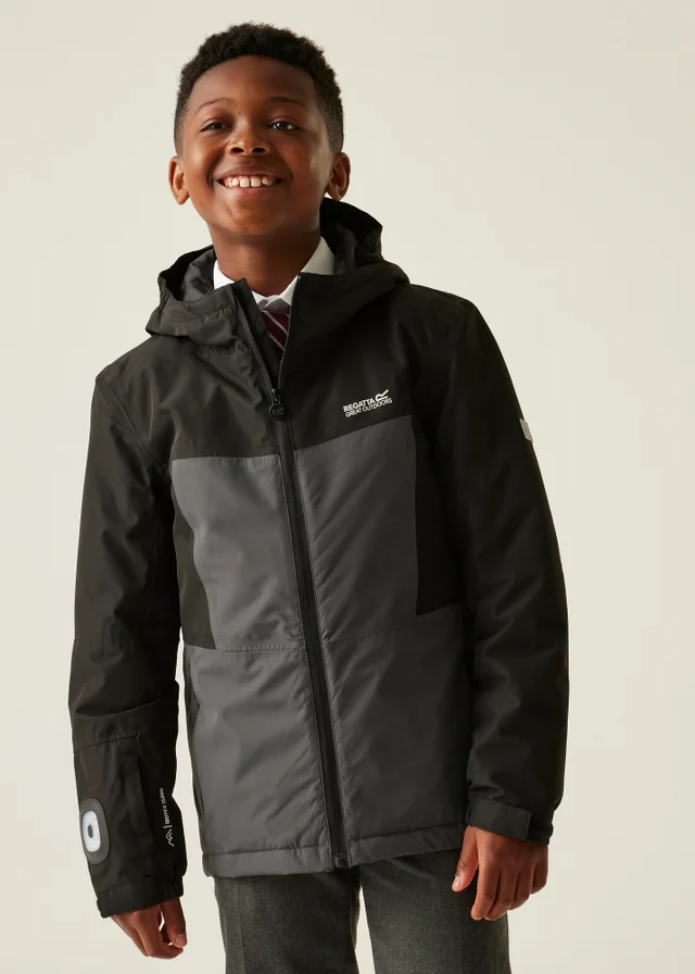 Regatta Black/Grey Beamz Isotex Waterproof Jacket (3-13 years)