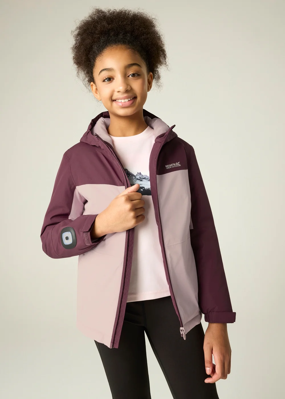 Regatta Pale Pink Beamz Isotex Waterproof Jacket (3-13 years) - 7-8 Yrs Image 1