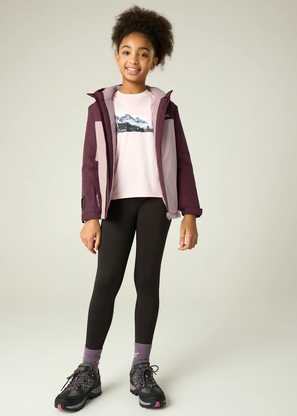 Regatta Pale Pink Beamz Isotex Waterproof Jacket (3-13 years) - 7-8 Yrs Image 3