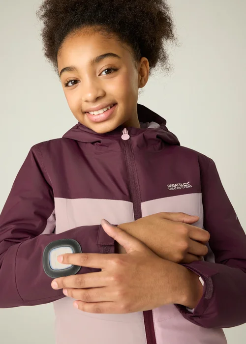 Regatta Pale Pink Beamz Isotex Waterproof Jacket (3-13 years) - 7-8 Yrs Image 6
