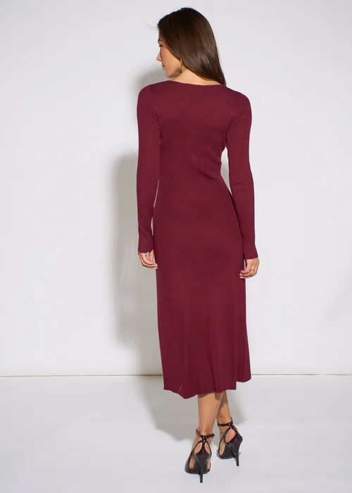 Gini London Mulberry LS Gold Button Midi Dress - L/XL Image 2