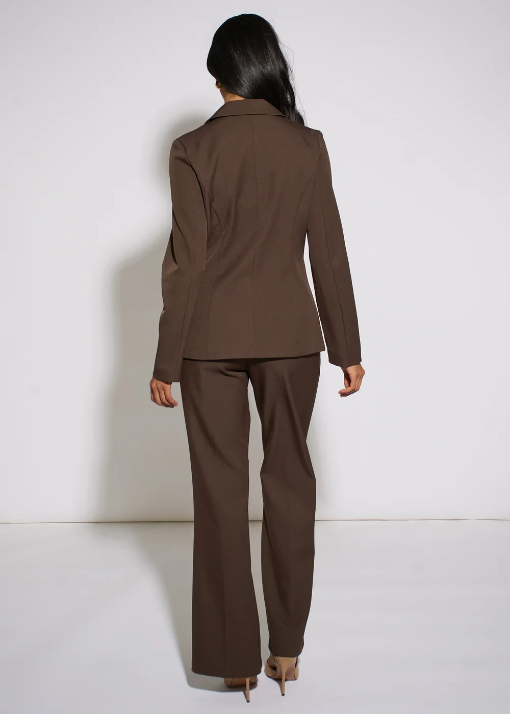 Gini London Brown Wide Leg Belted Tailoring Trouser - 16 Image 2