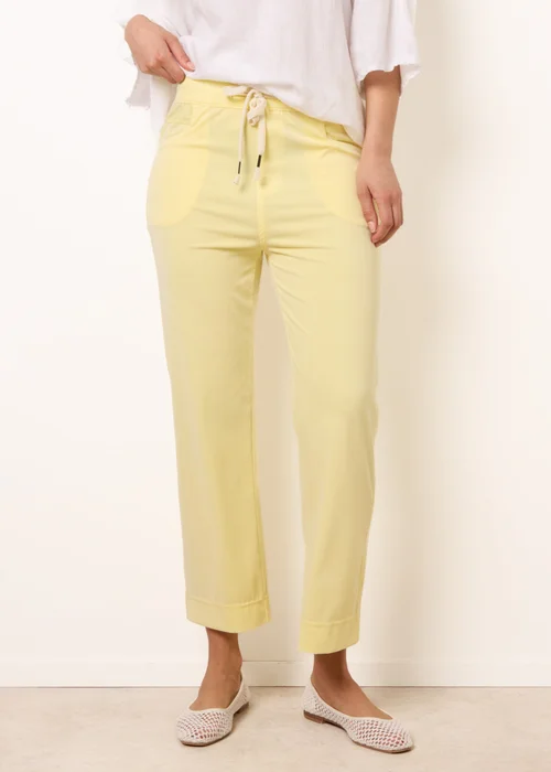Blue Vanilla Yellow Elasticated Waist Trouser With Drawstring - M Image 2