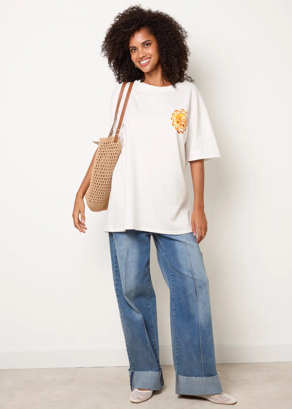 Blue Vanilla White Short Sleeve Back Print T-Shirt - One Size Image 3