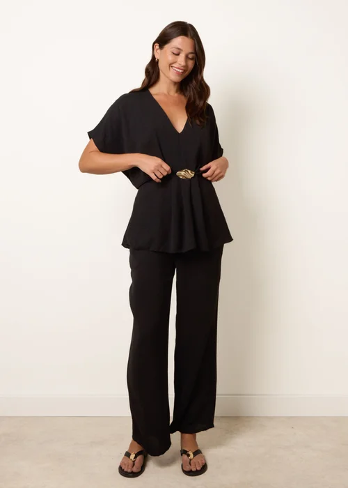 Blue Vanilla Black Two Piece Buckle Trouser Set - S/M Image 3