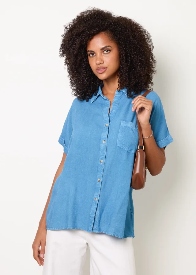 Blue Vanilla Blue Button Front Shirt