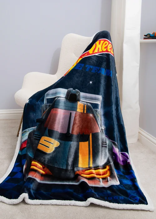 Hot Wheels Motorway Sherpa Back Fleece Blanket - 100 x 150 Image 1