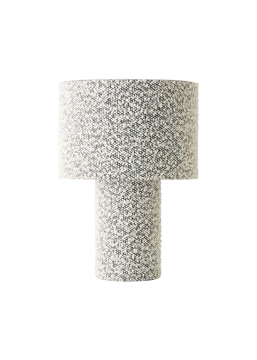 ValueLights Ash Grey Fleck Boucle Table Lamp With Warm White Bulb - One Size Image 5