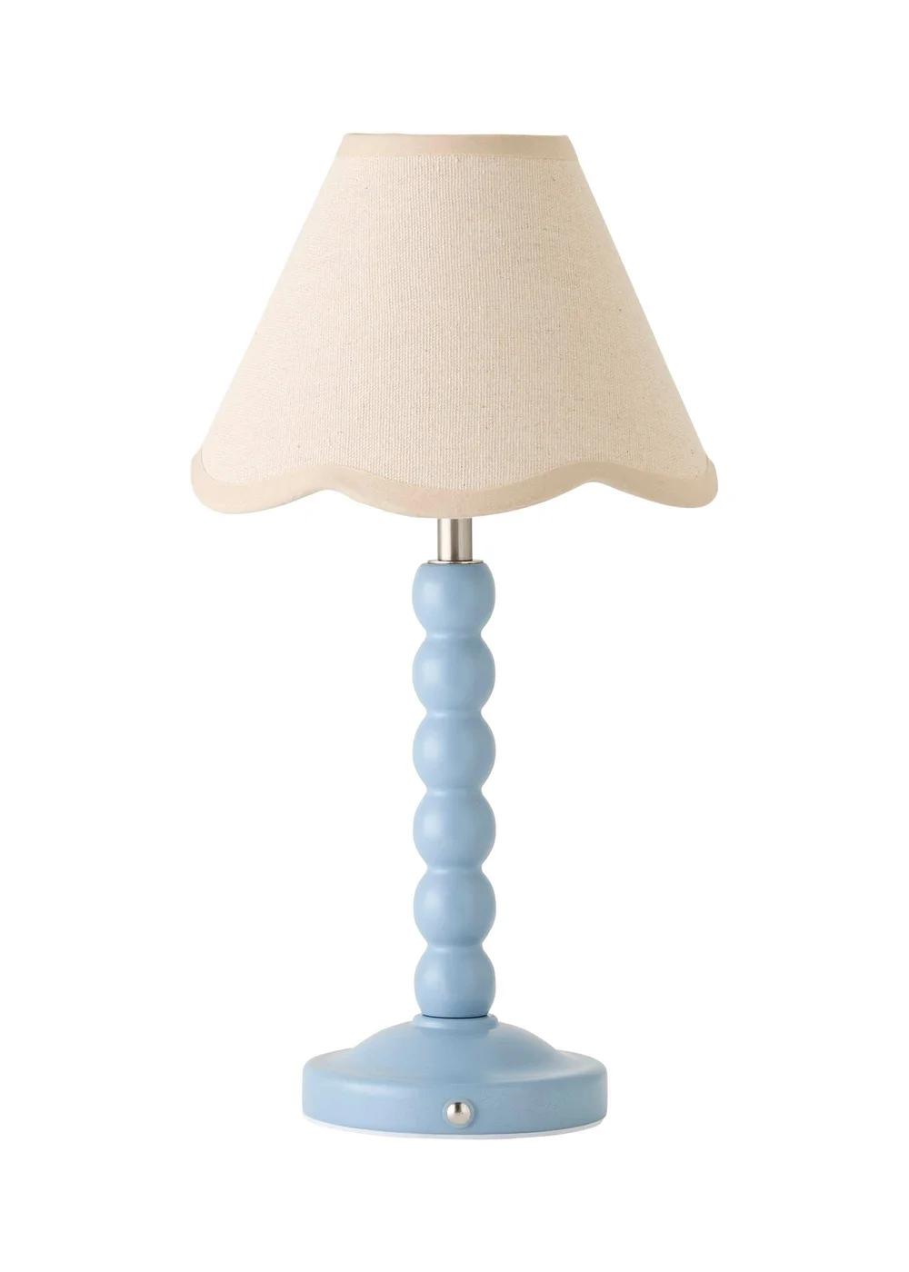 ValueLights Bobble Blue Rechargeable Table Lamp With Blue Trim Scallop Shade - One Size Image 5