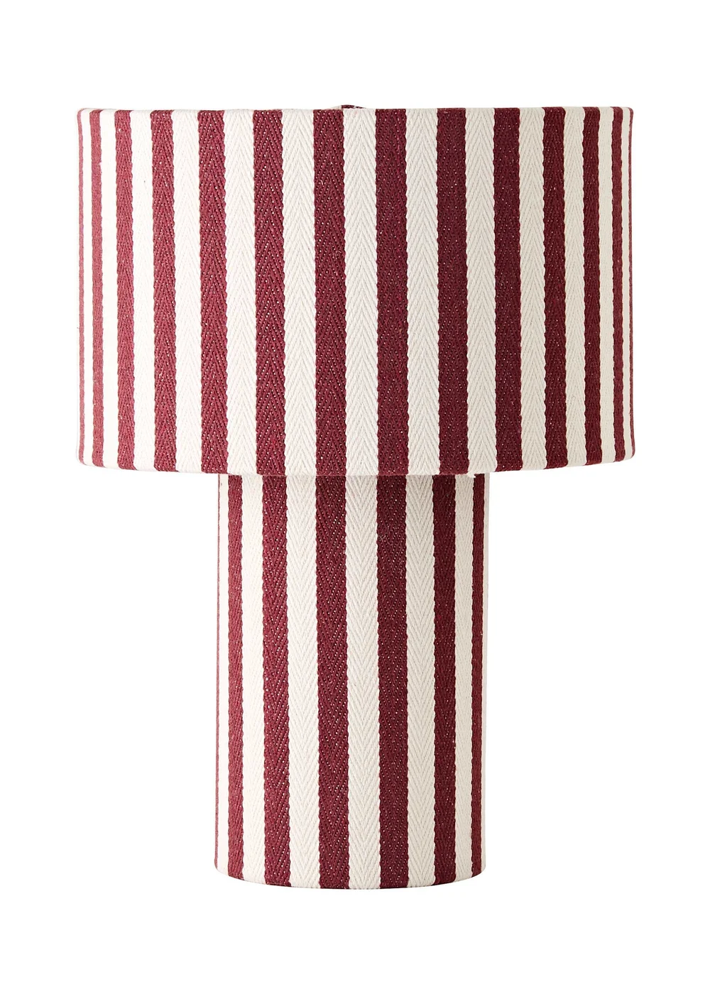 ValueLights Florence Burgundy Pinstripe Linen Table Lamp With Warm White Bulb - One Size Image 5