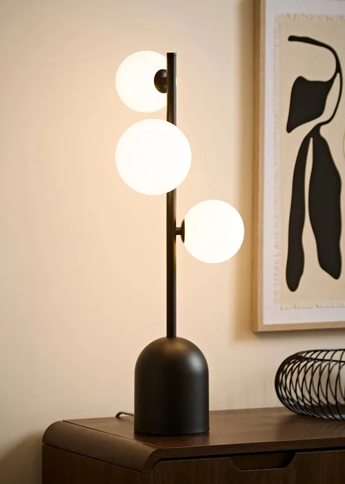 ValueLights Marlow Matte Black Multi Arm Table Lamp With Warm White Bulb - One Size Image 1