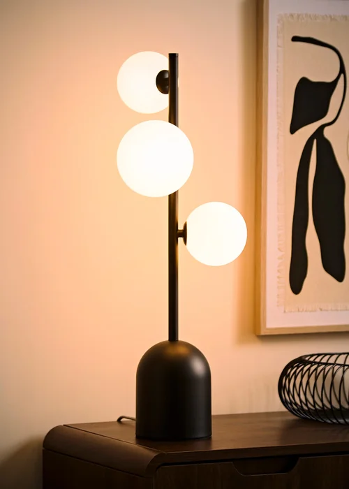 ValueLights Marlow Matte Black Multi Arm Table Lamp With Warm White Bulb - One Size Image 2