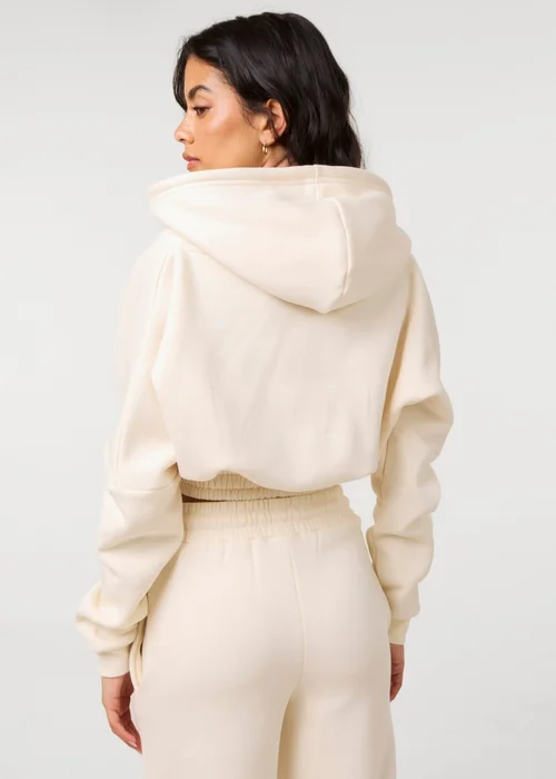 Pink Vanilla Cream Fleece Lined Cropped Hoodie - L Image 5