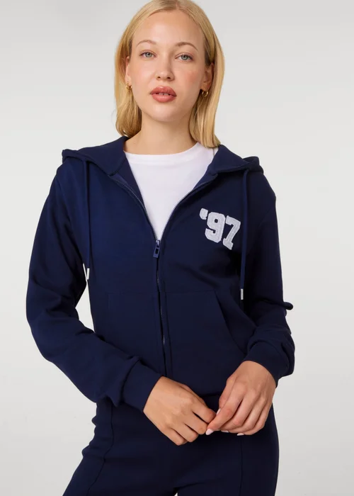 Pink Vanilla Navy 97 Zip Through Hoodie - M Image 3