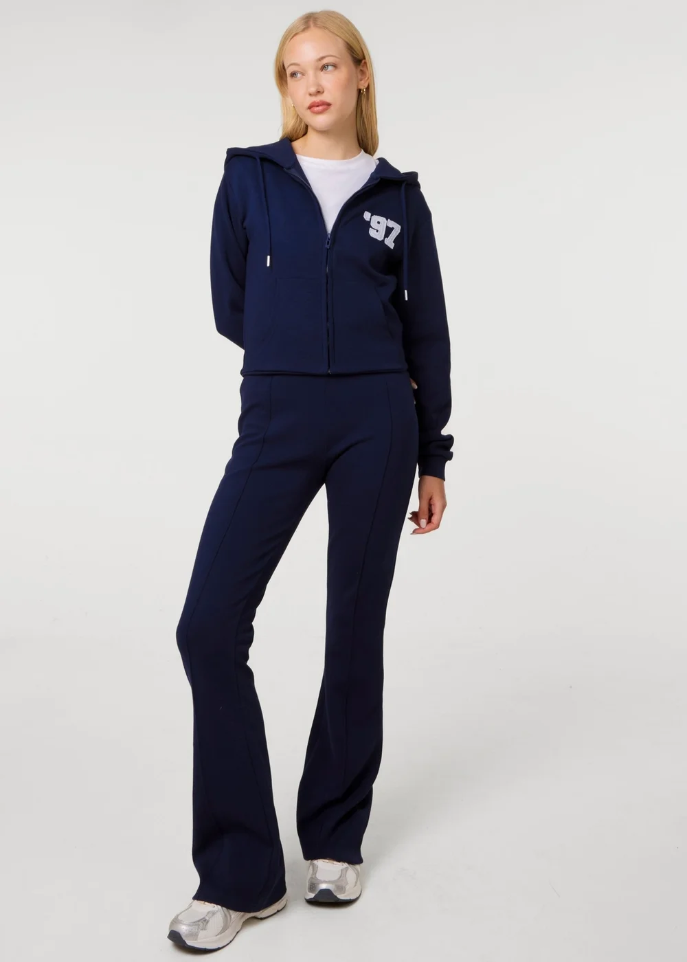 Pink Vanilla Navy 97 Zip Through Hoodie - M Image 2