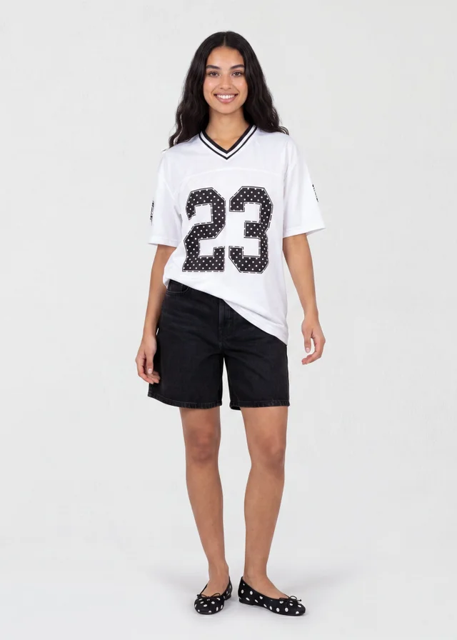 Pink Vanilla White Polka Dot Detail Sports Jersey