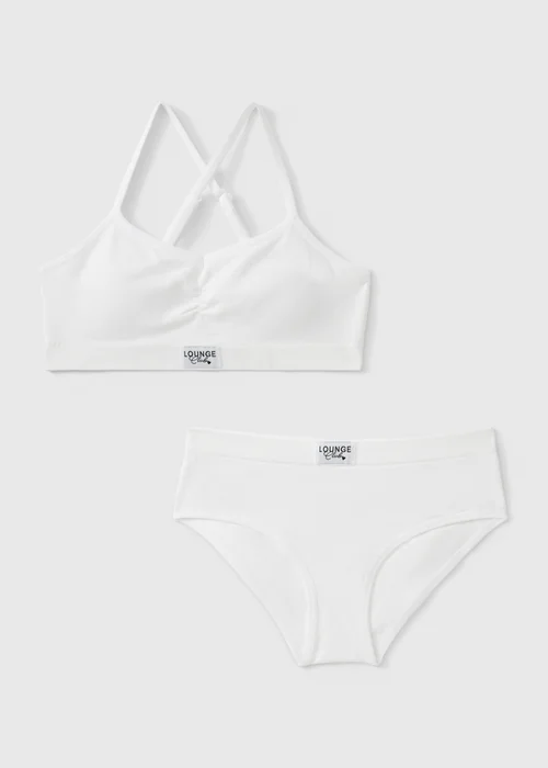 Girls White Seam Free Lingerie Set (6-13 yrs) - Age 6 - 7 Years Image 1