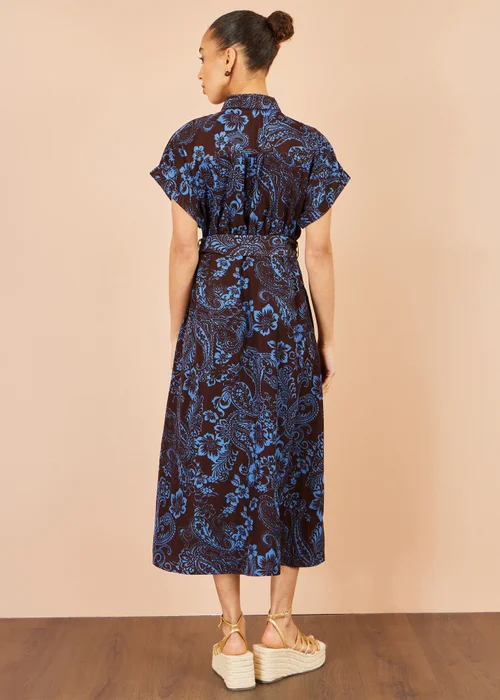 Yumi Brown Paisley Midi Shirt Dress - 16 Image 4
