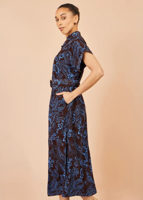 Yumi Brown Paisley Midi Shirt Dress - 16 Image 2