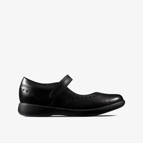 Clarks School Etch Craft Kid Black Leather Wide - 10 Infants Image 1