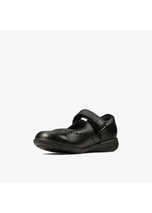 Clarks School Girls Black Etch Craft Toddler Leather Narrow - 8.5 Infants Image 4