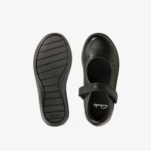 Clarks School Etch Craft Toddler Black Leather Extra Wide - 9 Infants Image 6