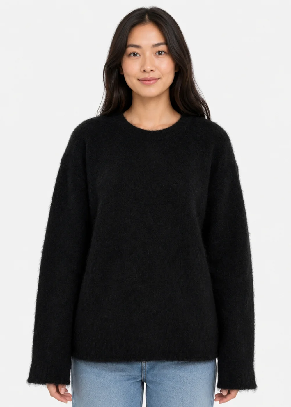 Gini London Black Long Sleeves Jewelled Back Knit Jumper - S/M Image 1
