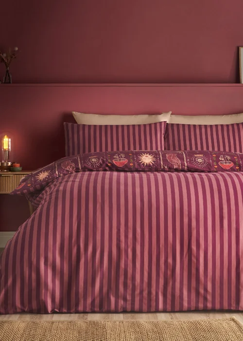 Catherine Lansfield Enchanted Witchcraft Reversible Duvet Cover Set Plum - Single Image 2