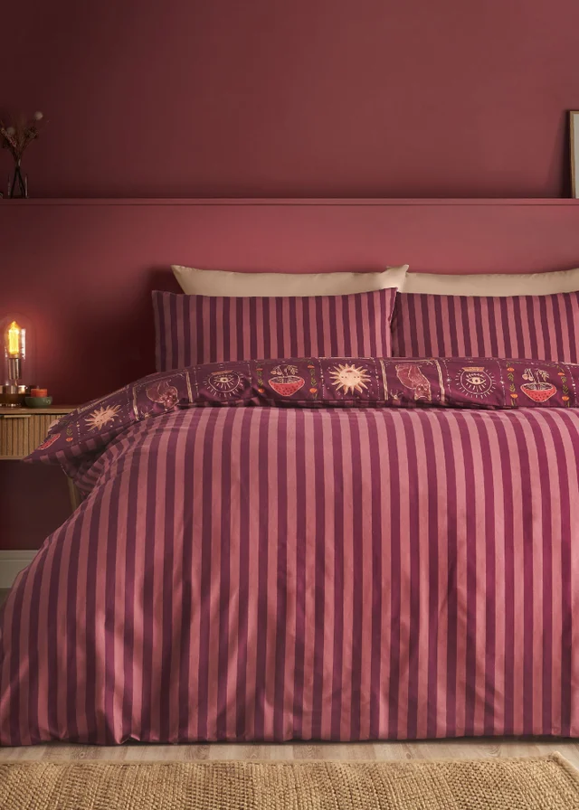 Catherine Lansfield Enchanted Witchcraft Reversible Duvet Cover Set Plum