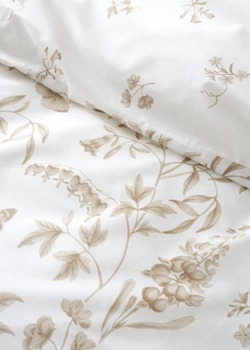 Bianca Fine Linens Thea Floral 200 Thread Count Cotton Reversible Duvet Cover Set Natural - Single Image 4