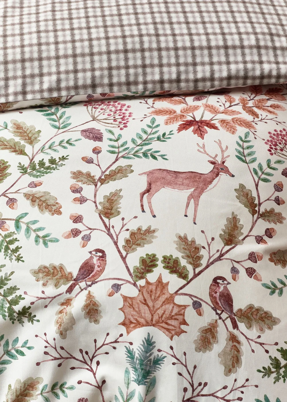 Catherine Lansfield Woodland Stag So Soft Reversible Duvet Cover Set Cream - Double Image 4
